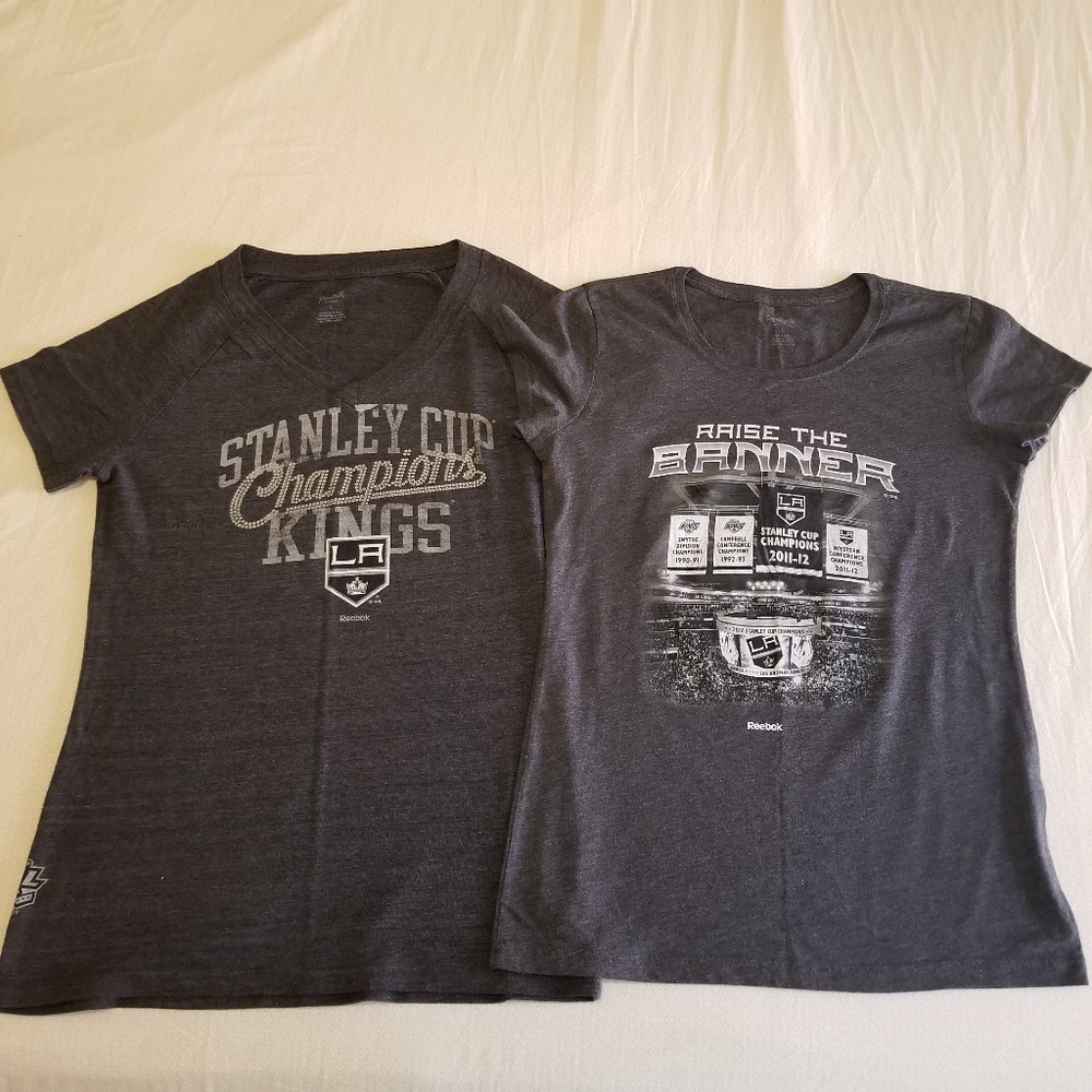 Lot of 2 LA Kings Stanley Cup Shirts